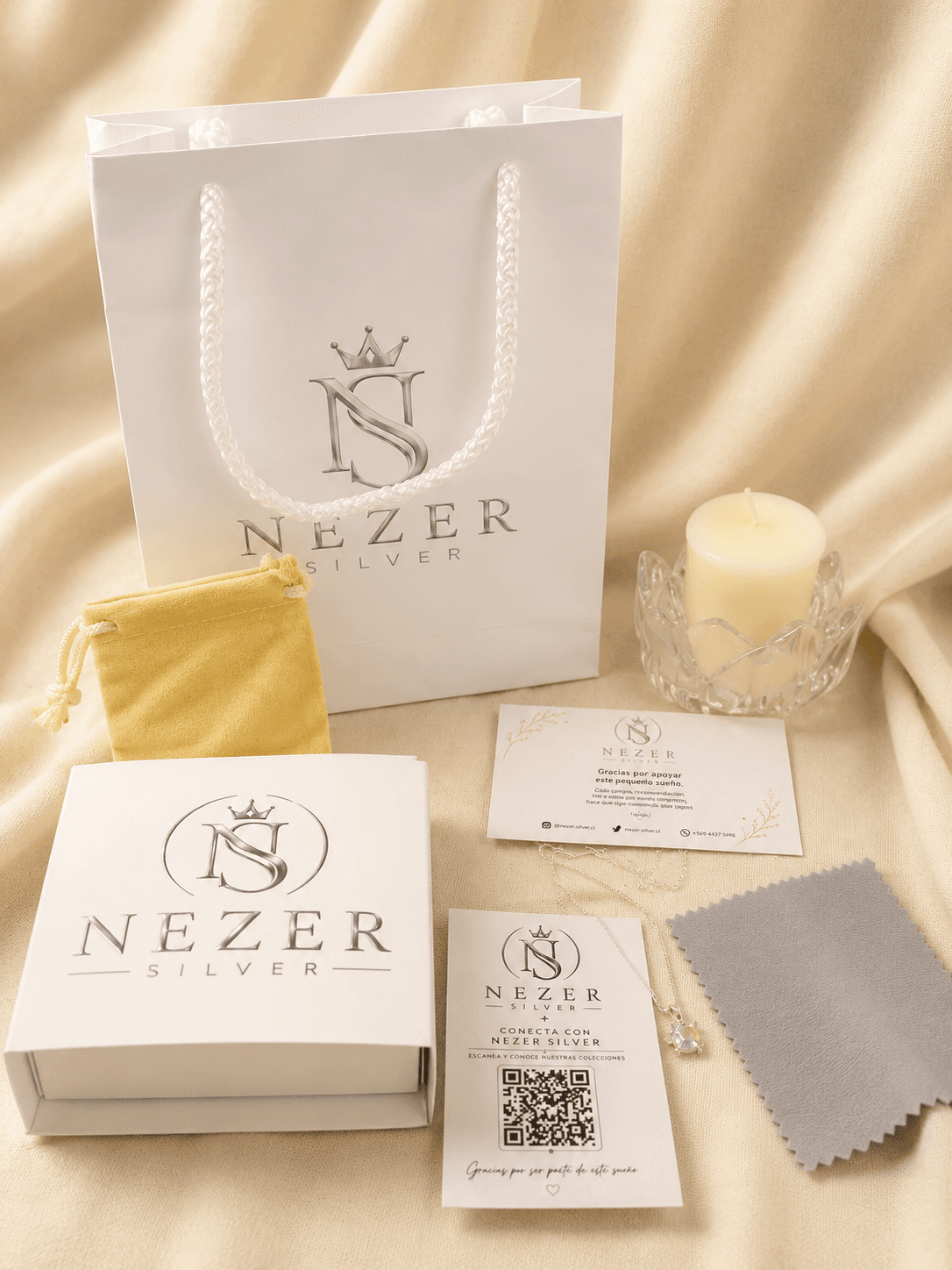 Packaging de Nezer Silver preparado para acompañar una joya