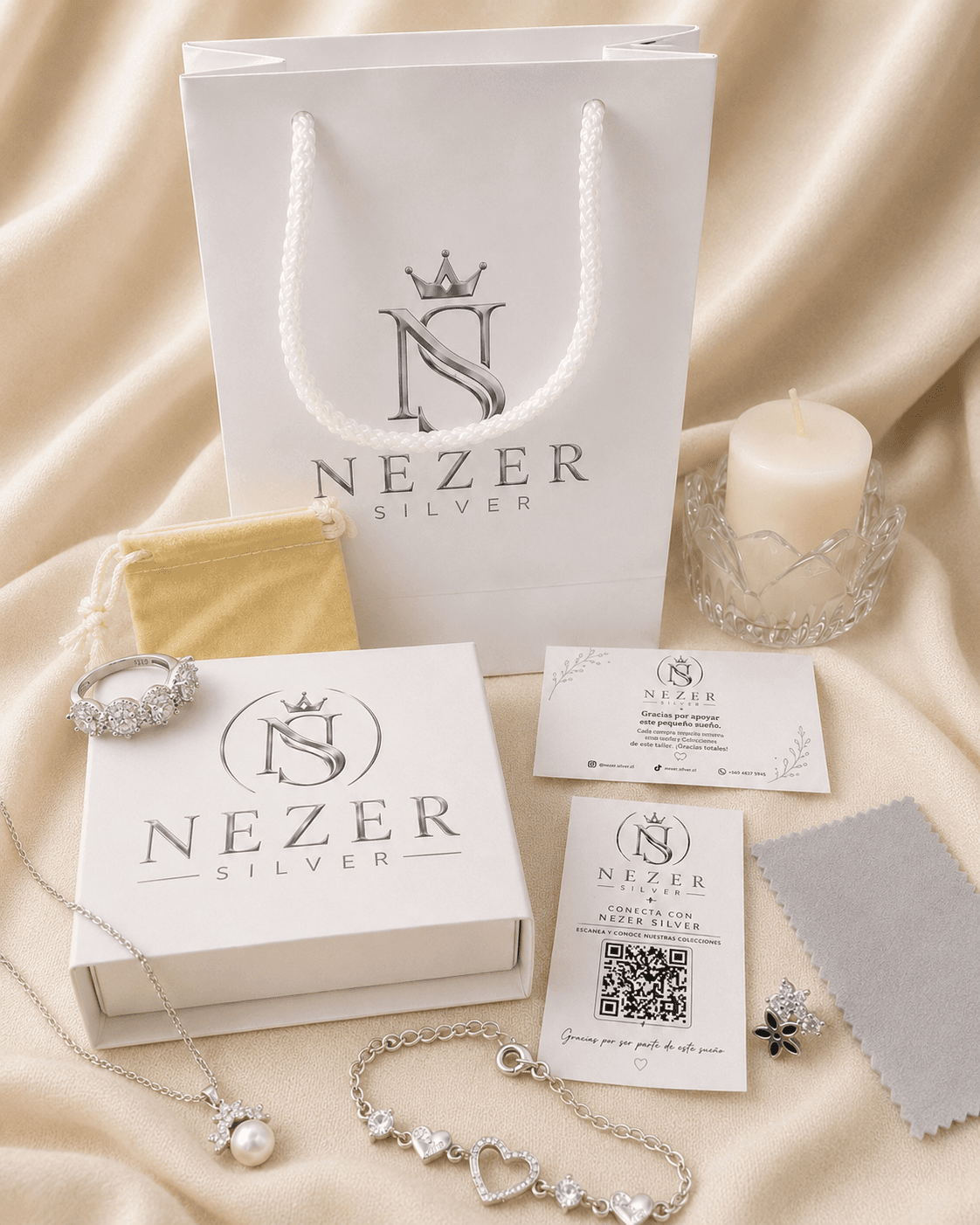Packaging Nezer Silver cerrado listo para regalar